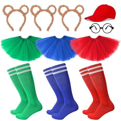 11 Stück Streifenhörnchen Kostüme Set, 3 Streifenhörnchen Ohren Stirnband 3 Paar Kniestrümpfe Streifen Socken 1 Schwarze Runde Brillenrahmen 1 Rote Cap 3 Tutu Rock Tierkostüm Zubehör für Kinder Mädche 11 Stück Streifenhörnchen Kostüme Set, 3 Streifenhörnchen Ohren Stirnband 3 Paar Kniestrümpfe Streifen Socken 1 Schwarze Runde Brillenrahmen 1 Rote Cap 3 Tutu Rock Tierkostüm Zubehör für Kinder Mädche von Lvefyti
