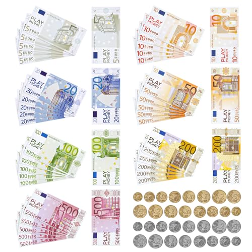 Lvefyti 207 Stück Spielgeld Kinder Set,175 Blätter 5/10/20/50/100/200/500 Spielgeld Euro Scheine und 32 Münzen,Prop Money für Rollenspiele Rechnen Lern Spielzwecke Lvefyti 207 Stück Spielgeld Kinder Set,175 Blätter 5/10/20/50/100/200/500 Spielgeld Euro Scheine und 32 Münzen,Prop Money für Rollenspiele Rechnen Lern Spielzwecke von Lvefyti