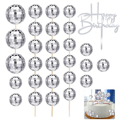 Lvefyti 28 Stück Disco Ball Cupcake Toppers, Discokugel Kuchen Toppers, 1970S Disco Ball Cupcake Dekorationen Discokugel Deko Tortendeko Spiegelkugel für Geburtstags 70er 80er 90er Party Lvefyti 28 Stück Disco Ball Cupcake Toppers, Discokugel Kuchen Toppers, 1970S Disco Ball Cupcake Dekorationen Discokugel Deko Tortendeko Spiegelkugel für Geburtstags 70er 80er 90er Party von Lvefyti