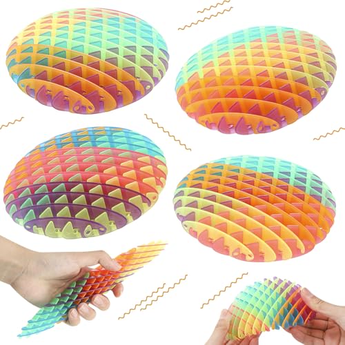 Lvefyti 4er Set Sensorisches Fidget Spielzeug, Bunte Stressabbau Wurm Spielzeuge für Erwachsene & Kinder, Anti-Stress Knautschspielzeug für Konzentration & Entspannung von Lvefyti
