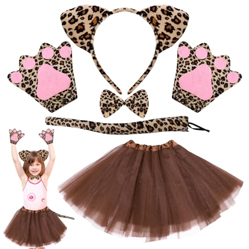 Lvefyti 6 Stück Leoparden Kostüm Kinder mit Tutu Rock Fliege Leopardenohren Haarreif Schwanz Handschuhe Tierkostüm für Mädchen Karneval Halloween Fasching Geburtstag Mottoparty(Leopard-Einfarbi Tutu) Lvefyti 6 Stück Leoparden Kostüm Kinder mit Tutu Rock Fliege Leopardenohren Haarreif Schwanz Handschuhe Tierkostüm für Mädchen Karneval Halloween Fasching Geburtstag Mottoparty(Leopard-Einfarbi Tutu) von Lvefyti