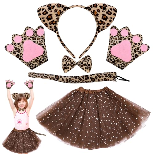 Lvefyti 6 Stück Leoparden Kostüm Kinder mit Tutu Rock Fliege Leopardenohren Haarreif Schwanz Handschuhe Tierkostüm für Mädchen Karneval Halloween Fasching Geburtstag Mottoparty(Leopard-Star Tutu) Lvefyti 6 Stück Leoparden Kostüm Kinder mit Tutu Rock Fliege Leopardenohren Haarreif Schwanz Handschuhe Tierkostüm für Mädchen Karneval Halloween Fasching Geburtstag Mottoparty(Leopard-Star Tutu) von Lvefyti