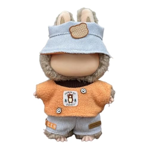 Lvguang 17cm La-bu Monster Kleidung Set für Fotoshooting - Plüschtier Outfit Wechselbar mit Mütze, 17cm Puppen von Lvguang