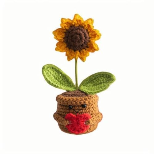 Lvguang Handgehäkelter Blumentopf mit Mini-Strickblumen - Motivierende Bürodeko mit Ermutigungskarte, Positive Geschenke für Arbeitskollegen Lvguang Handgehäkelter Blumentopf mit Mini-Strickblumen - Motivierende Bürodeko mit Ermutigungskarte, Positive Geschenke für Arbeitskollegen von Lvguang