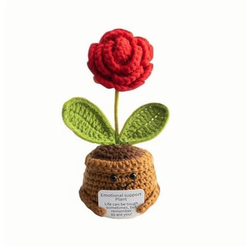 Lvguang Handgehäkelter Blumentopf mit Mini-Strickblumen - Motivierende Bürodeko mit Ermutigungskarte, Positive Geschenke für Arbeitskollegen Lvguang Handgehäkelter Blumentopf mit Mini-Strickblumen - Motivierende Bürodeko mit Ermutigungskarte, Positive Geschenke für Arbeitskollegen von Lvguang