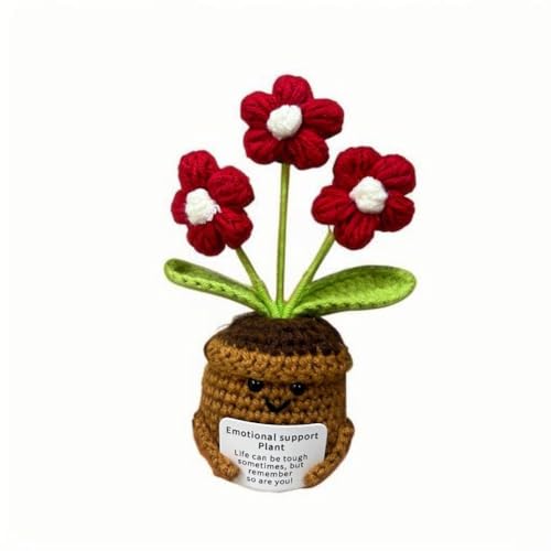 Lvguang Handgehäkelter Blumentopf mit Mini-Strickblumen - Motivierende Bürodeko mit Ermutigungskarte, Positive Geschenke für Arbeitskollegen Lvguang Handgehäkelter Blumentopf mit Mini-Strickblumen - Motivierende Bürodeko mit Ermutigungskarte, Positive Geschenke für Arbeitskollegen von Lvguang
