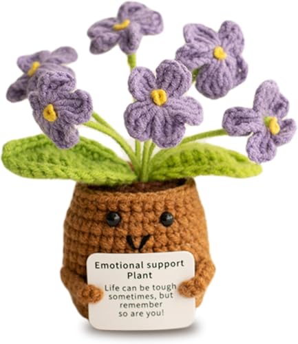 Lvguang Handgehäkelter Blumentopf mit Mini-Strickblumen - Motivierende Bürodeko mit Ermutigungskarte, Positive Geschenke für Arbeitskollegen Lvguang Handgehäkelter Blumentopf mit Mini-Strickblumen - Motivierende Bürodeko mit Ermutigungskarte, Positive Geschenke für Arbeitskollegen von Lvguang