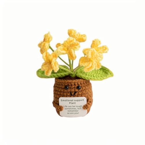Lvguang Handgehäkelter Blumentopf mit Mini-Strickblumen - Motivierende Bürodeko mit Ermutigungskarte, Positive Geschenke für Arbeitskollegen Lvguang Handgehäkelter Blumentopf mit Mini-Strickblumen - Motivierende Bürodeko mit Ermutigungskarte, Positive Geschenke für Arbeitskollegen von Lvguang