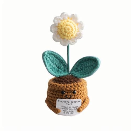 Lvguang Handgehäkelter Blumentopf mit Mini-Strickblumen - Motivierende Bürodeko mit Ermutigungskarte, Positive Geschenke für Arbeitskollegen Lvguang Handgehäkelter Blumentopf mit Mini-Strickblumen - Motivierende Bürodeko mit Ermutigungskarte, Positive Geschenke für Arbeitskollegen von Lvguang