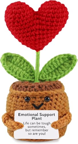 Lvguang Handgehäkelter Blumentopf mit Mini-Strickblumen - Motivierende Bürodeko mit Ermutigungskarte, Positive Geschenke für Arbeitskollegen Lvguang Handgehäkelter Blumentopf mit Mini-Strickblumen - Motivierende Bürodeko mit Ermutigungskarte, Positive Geschenke für Arbeitskollegen von Lvguang