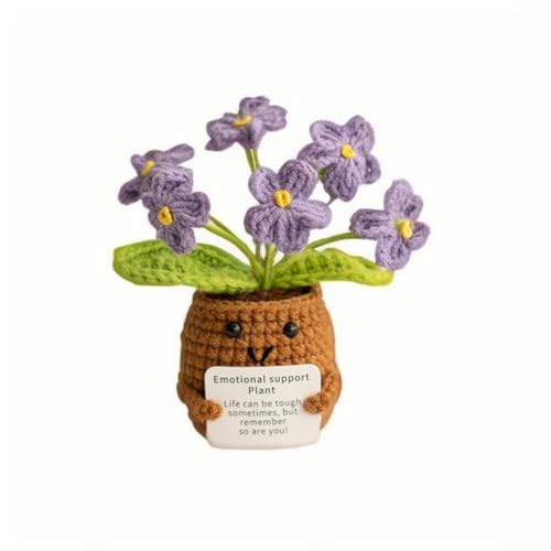Lvguang Handgehäkelter Blumentopf mit Mini-Strickblumen - Motivierende Bürodeko mit Ermutigungskarte, Positive Geschenke für Arbeitskollegen Lvguang Handgehäkelter Blumentopf mit Mini-Strickblumen - Motivierende Bürodeko mit Ermutigungskarte, Positive Geschenke für Arbeitskollegen von Lvguang