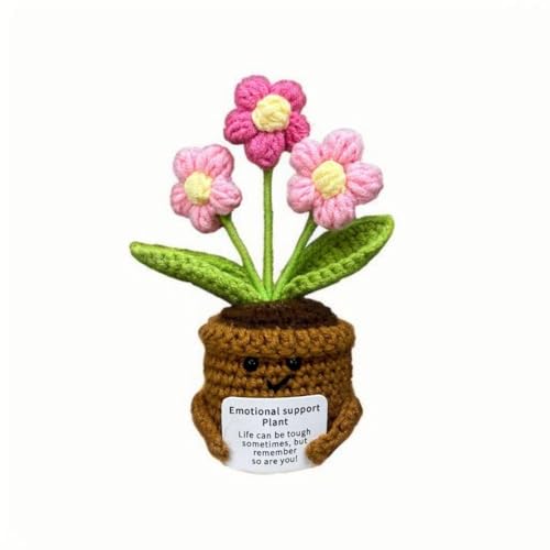 Lvguang Handgehäkelter Blumentopf mit Mini-Strickblumen - Motivierende Bürodeko mit Ermutigungskarte, Positive Geschenke für Arbeitskollegen Lvguang Handgehäkelter Blumentopf mit Mini-Strickblumen - Motivierende Bürodeko mit Ermutigungskarte, Positive Geschenke für Arbeitskollegen von Lvguang