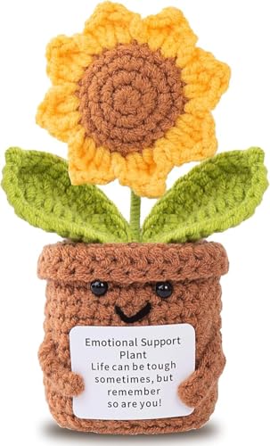 Lvguang Handgehäkelter Blumentopf mit Mini-Strickblumen - Motivierende Bürodeko mit Ermutigungskarte, Positive Geschenke für Arbeitskollegen Lvguang Handgehäkelter Blumentopf mit Mini-Strickblumen - Motivierende Bürodeko mit Ermutigungskarte, Positive Geschenke für Arbeitskollegen von Lvguang