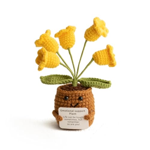 Lvguang Handgehäkelter Blumentopf mit Mini-Strickblumen - Motivierende Bürodeko mit Ermutigungskarte, Positive Geschenke für Arbeitskollegen Lvguang Handgehäkelter Blumentopf mit Mini-Strickblumen - Motivierende Bürodeko mit Ermutigungskarte, Positive Geschenke für Arbeitskollegen von Lvguang
