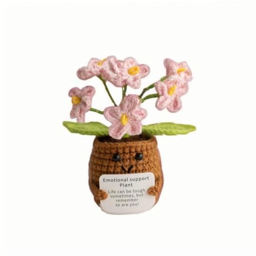 Lvguang Handgehäkelter Blumentopf mit Mini-Strickblumen - Motivierende Bürodeko mit Ermutigungskarte, Positive Geschenke für Arbeitskollegen Lvguang Handgehäkelter Blumentopf mit Mini-Strickblumen - Motivierende Bürodeko mit Ermutigungskarte, Positive Geschenke für Arbeitskollegen von Lvguang
