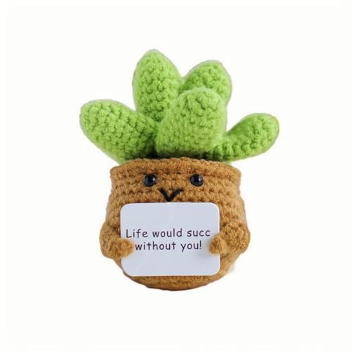 Lvguang Handgehäkelter Blumentopf mit Mini-Strickblumen - Motivierende Bürodeko mit Ermutigungskarte, Positive Geschenke für Arbeitskollegen Lvguang Handgehäkelter Blumentopf mit Mini-Strickblumen - Motivierende Bürodeko mit Ermutigungskarte, Positive Geschenke für Arbeitskollegen von Lvguang