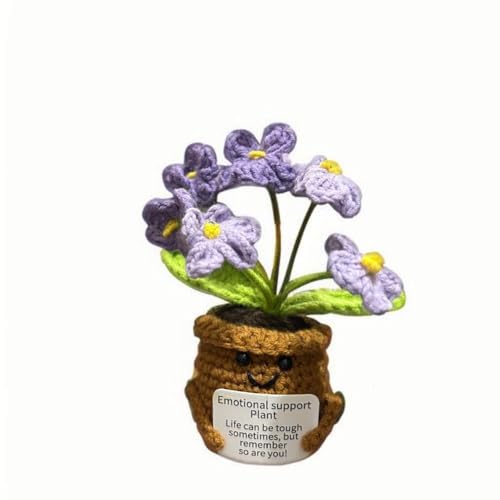 Lvguang Handgehäkelter Blumentopf mit Mini-Strickblumen - Motivierende Bürodeko mit Ermutigungskarte, Positive Geschenke für Arbeitskollegen Lvguang Handgehäkelter Blumentopf mit Mini-Strickblumen - Motivierende Bürodeko mit Ermutigungskarte, Positive Geschenke für Arbeitskollegen von Lvguang