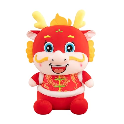 Lwaviwer 2024 Chinesisches Neujahr, Drache, PlüSch-Maskottchen, Drachenpuppe, Stofftier, Sternzeichen, Drache, Spielzeug für die Dekoration des Chinesischen Neujahrs von Lwaviwer