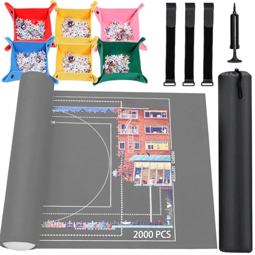 Jigsaw Puzzle Matte Roll Up - 2000 1500 1000 Teile Puzzel Matte, Grau Roll-Up Puzzles Matten Filz Save Trays zum Sortieren Tischbrett Klare Blätter, Frame Keeper Storage Zubehör für Erwachsene Jigsaw Puzzle Matte Roll Up - 2000 1500 1000 Teile Puzzel Matte, Grau Roll-Up Puzzles Matten Filz Save Trays zum Sortieren Tischbrett Klare Blätter, Frame Keeper Storage Zubehör für Erwachsene von Lwoeo