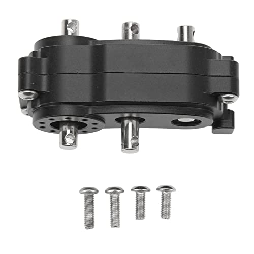 Lybunair 2-Gang-CNC-gefrästes Getriebe-Verteilergetriebe aus eloxierter Aluminiumlegierung für Scx10 1/10 RC-Car, 313 mm Radstand RC-Teile (Black) von Lybunair