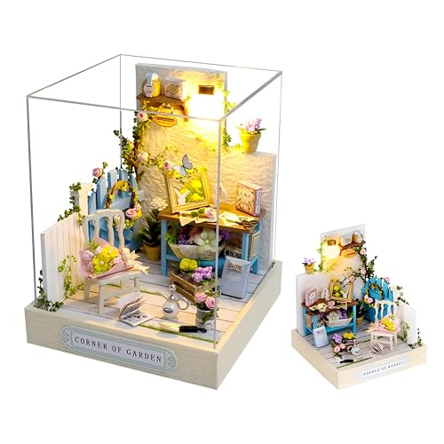 Lycidae Miniaturhaus-Set zum Selbermachen, Mini-Puppenhäuser, 3D-Holz-Set mit LED und Staubschutz, handgefertigtes Handwerk für Kinder, Teenager, Erwachsene, Freunde, Geburtstag, Heimdekoration Lycidae Miniaturhaus-Set zum Selbermachen, Mini-Puppenhäuser, 3D-Holz-Set mit LED und Staubschutz, handgefertigtes Handwerk für Kinder, Teenager, Erwachsene, Freunde, Geburtstag, Heimdekoration von Lycidae