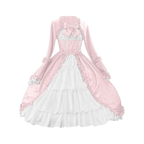 Lycurgius Mittelalter Renaissance Cosplay Kleider für Frauen Lolita Gothic Kleid Langarm Retro Halloween Kostüme Cosplay Vintage Elegant Prinzessin Lolita Steampunk Kleid, Rosa, 5XL Lycurgius Mittelalter Renaissance Cosplay Kleider für Frauen Lolita Gothic Kleid Langarm Retro Halloween Kostüme Cosplay Vintage Elegant Prinzessin Lolita Steampunk Kleid, Rosa, 5XL von Lycurgius