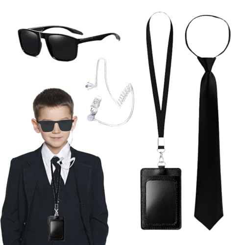 Lyivisk Agenten Kostüm Zubehör 4 Stück Set für Geheimagenten und Security Rollenspiele inklusive Sonnenbrille Krawatte ID Karte und Kartenhalter für Erwachsene und Kinder Lyivisk Agenten Kostüm Zubehör 4 Stück Set für Geheimagenten und Security Rollenspiele inklusive Sonnenbrille Krawatte ID Karte und Kartenhalter für Erwachsene und Kinder von Lyivisk