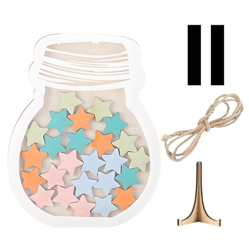Lyivisk Belohnungsglas Magnetisch, Belohnungsglas für Kinder in Form Einer Driftflasche mit Holzhalter und 25 Stern, 18cm x 18cmVerhalten Belohnungstafel für Jungen Mädchen Zuhause Schule Lyivisk Belohnungsglas Magnetisch, Belohnungsglas für Kinder in Form Einer Driftflasche mit Holzhalter und 25 Stern, 18cm x 18cmVerhalten Belohnungstafel für Jungen Mädchen Zuhause Schule von Lyivisk