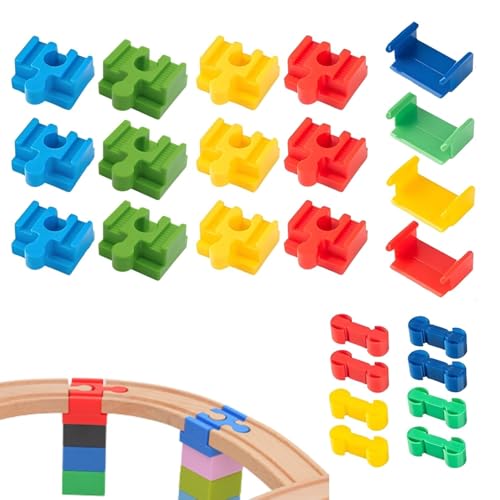 Lyivisk Holzeisenbahn Schienen Adapter Holzeisenbahn Verbinde 24 Stück Schienenverbinder aus Kunststoff Eisenbahn Spielzeug Zubehör für Kinder im Alter Von 3-7 von Lyivisk