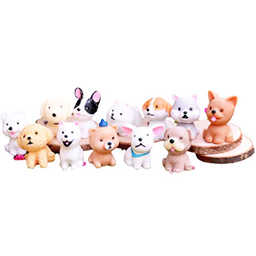 Mini Tierfigur Menschen Haustier Hund Katze Figuren Puppenhaus Familie Set Pretend Play Figuren Familie Rollenspiel für 1:12 1:6 Maßstab Puppenhaus Büro Zuhause Schreibtisch Dekoration (12 Mini von Lynkaye