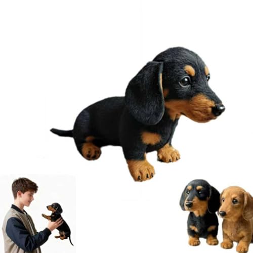 dachy dackel,Dachy 2.0 Plush Dog, Plush Toy,Simulated Dog Sofa Ornaments,The Dachy 2.0 Dackel Plüsch - Emotionale Heilung auf Abruf Die Umarmungen,Bring Relaxation and Comfort-Black||1pcs von Lyoveu