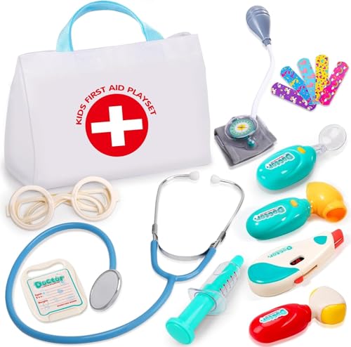 Arztkoffer Kinder Spielzeug mit Realistisch Stethoskop Doktorkoffer Tragbare Doktortasche, Medizinische Spielzeug Doktorspiele Rollenspiel Kinder Spielzeug 3 4 5 Jahre Geschenk von Lypsochaat