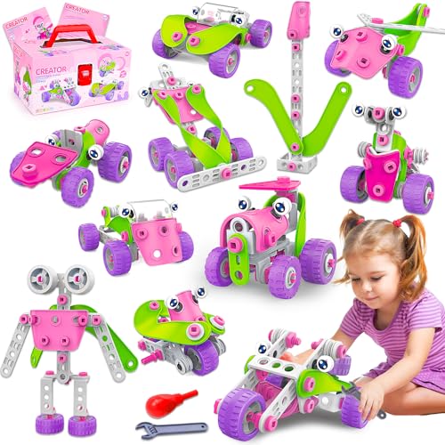 Lypsochaat Konstruktionsspielzeug ab 3 4 5 6 Jahre Jungen Mädchen, Kinder Spielzeug ab 3 4 5 6 Jahre Junge Mädchen, STEM Bauspielzeug Baukasten Kinder, Geburtstagsgeschenk 3-6 Jahre (Violett) von Lypsochaat