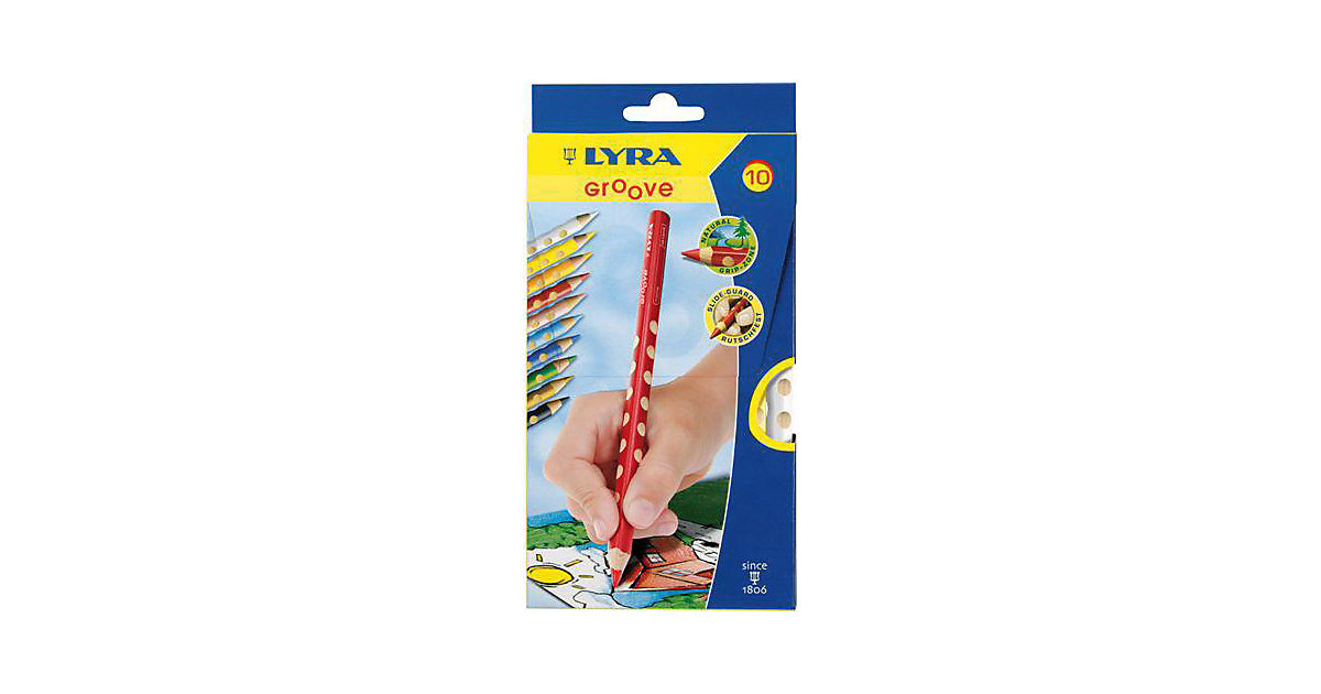 GROOVE Natural Grip Farbstifte, 10 Farben von Lyra