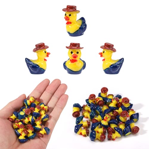 25stk Mini Cowboy Enten aus Harz, Winzige Cowboy-Sheriff-Ente Miniatur Garten Deko für Zuhause Büro Auto-Armaturenbrett Dekor Festliches Geschenk(Braun) von Lyreh
