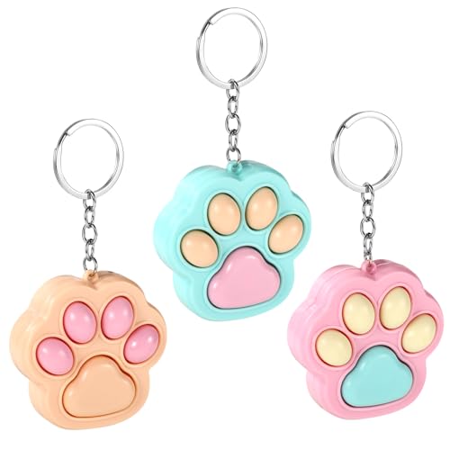 3stk Fidget Spielzeug Schlüsselanhänger in Katzenpfotenform, Süße Pastellfarben Fidget Toy Klicker Mini Sensorische Spielzeug für Erwachsene Teenager Kinder Stress-und Angstabbau 3stk Fidget Spielzeug Schlüsselanhänger in Katzenpfotenform, Süße Pastellfarben Fidget Toy Klicker Mini Sensorische Spielzeug für Erwachsene Teenager Kinder Stress-und Angstabbau von Lyreh