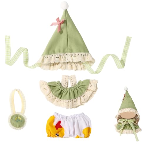 4stk Puppenkleidungs Set für 17 cm Puppen, Bezauberndes Grünes Oberteil Shorts Hut und Umhängetasche Frisches Stylisches Puppenoutfit Zubehörset zum Spielen und Präsentieren 4stk Puppenkleidungs Set für 17 cm Puppen, Bezauberndes Grünes Oberteil Shorts Hut und Umhängetasche Frisches Stylisches Puppenoutfit Zubehörset zum Spielen und Präsentieren von Lyreh