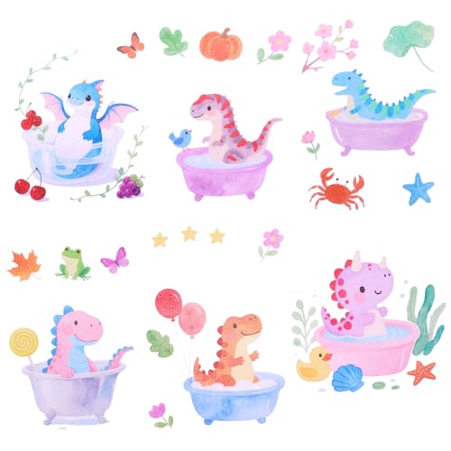 6 Bögen rutschfeste Badewannen Aufkleber mit Dinosauriern, 6 Stile Niedliche Lustige rutschfeste Dusche Aufkleber mit Dinosaurier Thema für Badewanne Duschboden Glas Fliesen 6 Bögen rutschfeste Badewannen Aufkleber mit Dinosauriern, 6 Stile Niedliche Lustige rutschfeste Dusche Aufkleber mit Dinosaurier Thema für Badewanne Duschboden Glas Fliesen von Lyreh