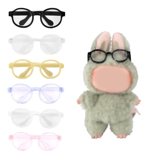 6stk Mini-Puppenbrillen, Dekorative Puppenbrillen aus Kunststoff Zubehör Perfekt für Sammlerdisplays und Fotografie (Mehrere Farben) von Lyreh