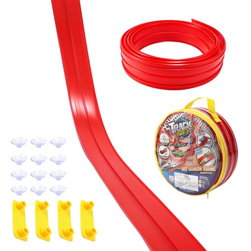 Aufrollbare Rennstrecke für Kinder, Flexible Lange Rennstreckenrampe mit 12 Saugnäpfen Tragbares Aufroll-Rennstrecken-Set Geeignet zum Spielen Innen Außenbereich Aufrollbare Rennstrecke für Kinder, Flexible Lange Rennstreckenrampe mit 12 Saugnäpfen Tragbares Aufroll-Rennstrecken-Set Geeignet zum Spielen Innen Außenbereich von Lyreh