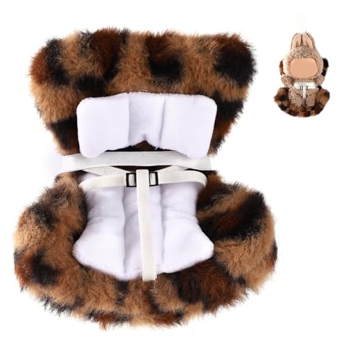 Auto-Plüschpuppensitz, Dekoratives Puppen-Sicherheitssofa mit Plüsch-Stuhlkissen Auto-Lüftungsschlitz-Ornament-Zubehör Autositz zur Präsentation von 10-17cm Großem Spielzeug(Leopardenmuster) von Lyreh