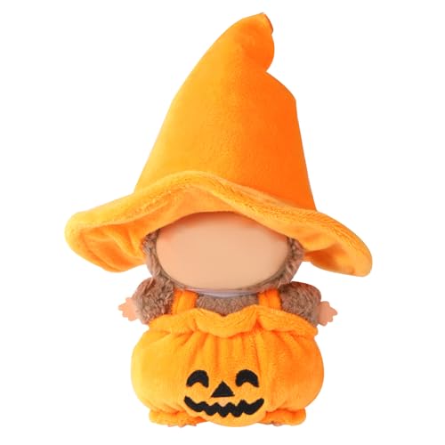 Halloween-Kleidung für Puppe, Orangefarbener Kürbis-Strampler & Hut Outfit Zubehör für Puppen (Ohne Puppe) von Lyreh
