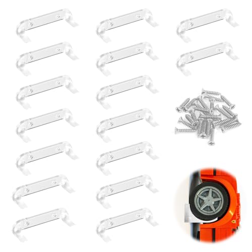 Lyreh 16stk Auto Wandhalterung, Vertikale Wandhalterung für Autodisplays Regalständer Display Regal mit 32stk Schrauben Kompatibel mit Speed Champion-Serie Modellen(Transparent) von Lyreh
