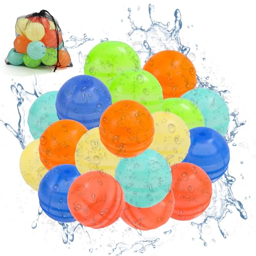 Lyreh 18stk Wiederverwendbare Wasserballons, 6 Farben Schnell Befüllende Wasserbälle Nachfüllbares Pool-Strand-Sommerspielzeug mit Netz-Aufbewahrungstasche Poolpartys Freien Strandaktivitäten Lyreh 18stk Wiederverwendbare Wasserballons, 6 Farben Schnell Befüllende Wasserbälle Nachfüllbares Pool-Strand-Sommerspielzeug mit Netz-Aufbewahrungstasche Poolpartys Freien Strandaktivitäten von Lyreh