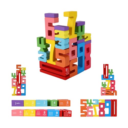 Lyreh 20stk Zahlenbausteine aus Holz, Montessori Bunt Stapelzahlen mit 15stk Lernkarten für Mathematiklernen von Kindern Eltern-Kind-Interaktion und Entwicklung Sozialer Fähigkeiten Lyreh 20stk Zahlenbausteine aus Holz, Montessori Bunt Stapelzahlen mit 15stk Lernkarten für Mathematiklernen von Kindern Eltern-Kind-Interaktion und Entwicklung Sozialer Fähigkeiten von Lyreh