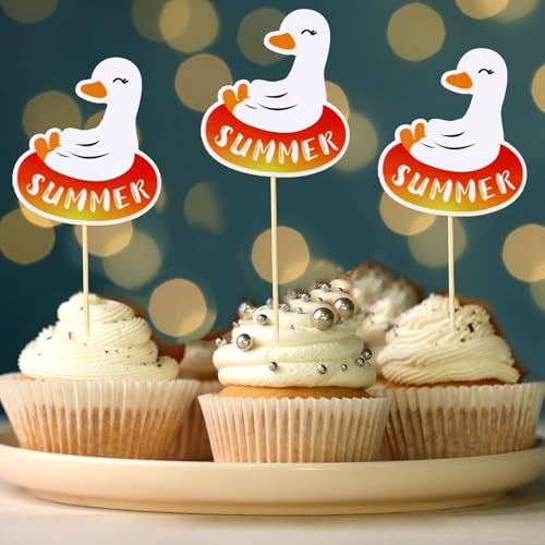 Lyreh 24 Stück Alberne Gänse-Cupcake-Topper, Sommerthema Geburtstagsparty-Dekorationen Lustig Gänse Deko Torte für Geburtstagspartys Babypartys Dekorationszubehör Lyreh 24 Stück Alberne Gänse-Cupcake-Topper, Sommerthema Geburtstagsparty-Dekorationen Lustig Gänse Deko Torte für Geburtstagspartys Babypartys Dekorationszubehör von Lyreh
