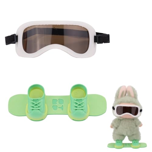 Lyreh 2stk Puppenkleidungszubehör, 1 Skibrille 1 Skateboardschuhe Niedliches Kleidungszubehör für 17 cm Puppen von Lyreh