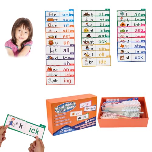 Lyreh 30stk Daumenkinos zum Lesen und Reimen, Lernkarten mit Wortfamilien ABC-Vokabel-Aktivitätsbuch für Kleinkinder zur Förderung des Leseinteresses und Verbesserung der Sprachkenntnisse Lyreh 30stk Daumenkinos zum Lesen und Reimen, Lernkarten mit Wortfamilien ABC-Vokabel-Aktivitätsbuch für Kleinkinder zur Förderung des Leseinteresses und Verbesserung der Sprachkenntnisse von Lyreh