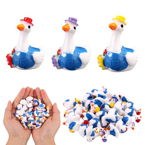 Lyreh 30stk Mini-Gänse aus Kunstharz, Niedliche Leichte Miniatur-Tiere Kunstharz Winzige Kleine Gänsefiguren Dekoration für Puppenhäuser Feengärten Mikrolandschaften Heimwerkerarbeiten(Stil 1) von Lyreh