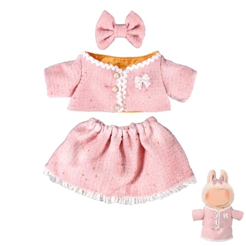 Lyreh 3stk Puppenkleidung 38cm Set, Inklusive Schleifenclip Jacke Rock Klassischen und Schicken Outfits und Accessoires Keine Puppe Enthalten(Rosa) von Lyreh